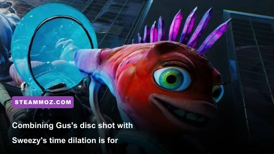 Using Sweezy's time bubble and Gus disc shot for secret platforming in High On Life