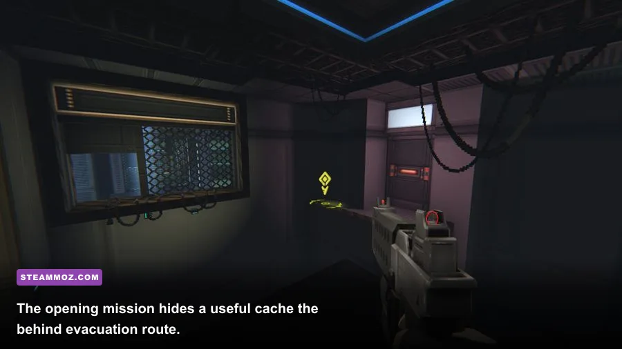 Hidden weapon cache inside The Arrival mission in Advent Rising