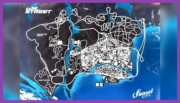 CarX Street open world highway sprawling across Sunset City
