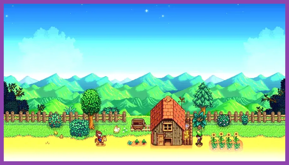 Four players farming together in Stardew Valley 1.6 multiplayer