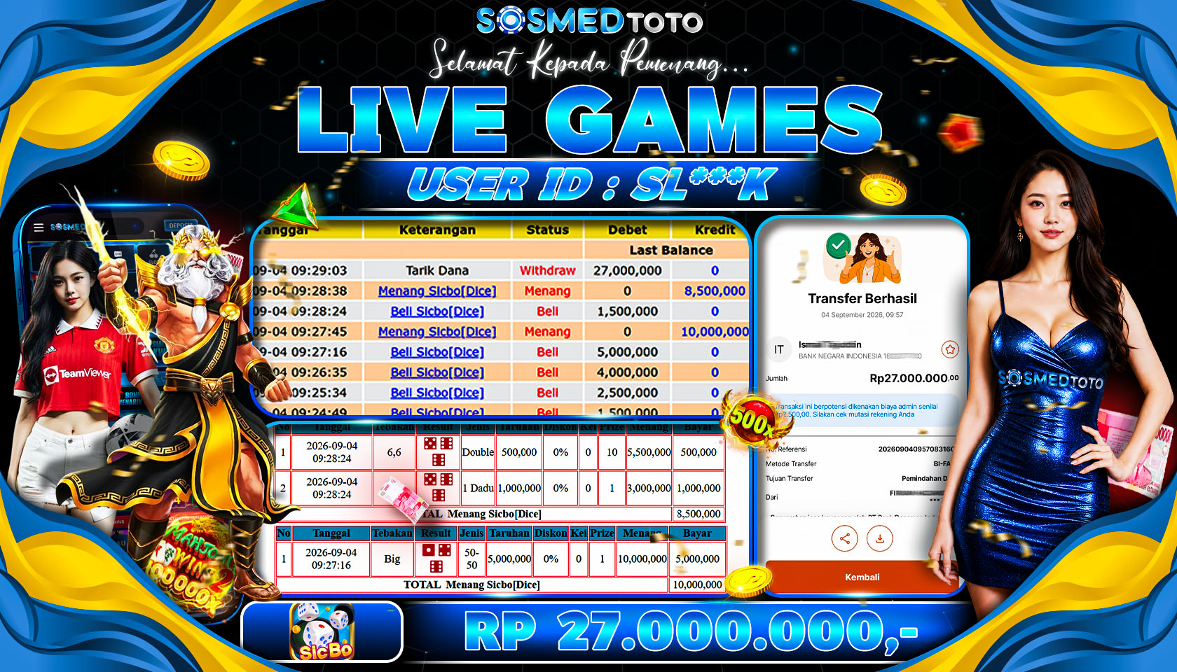 SOSMEDTOTO JACKPOT LIVEGAMES 27 JT LUNASS !