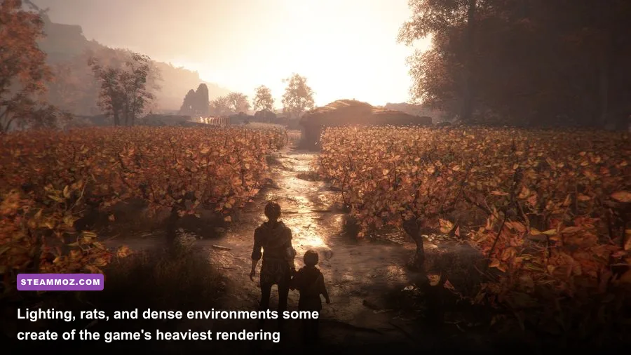 Amicia and Hugo using light to avoid rats during A Plague Tale Innocence gameplay