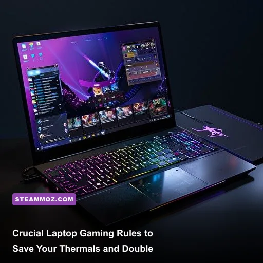 Close-up of a modern gaming laptop keyboard glowing with custom RGB profiles during intense gameplay