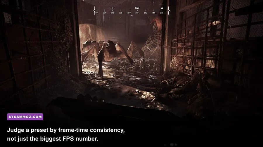 Hunt Showdown 1896 gameplay with GPU and FPS performance overlay