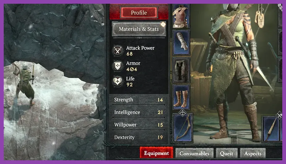 Detailed stat breakdown sheet highlighting physical and elemental defense