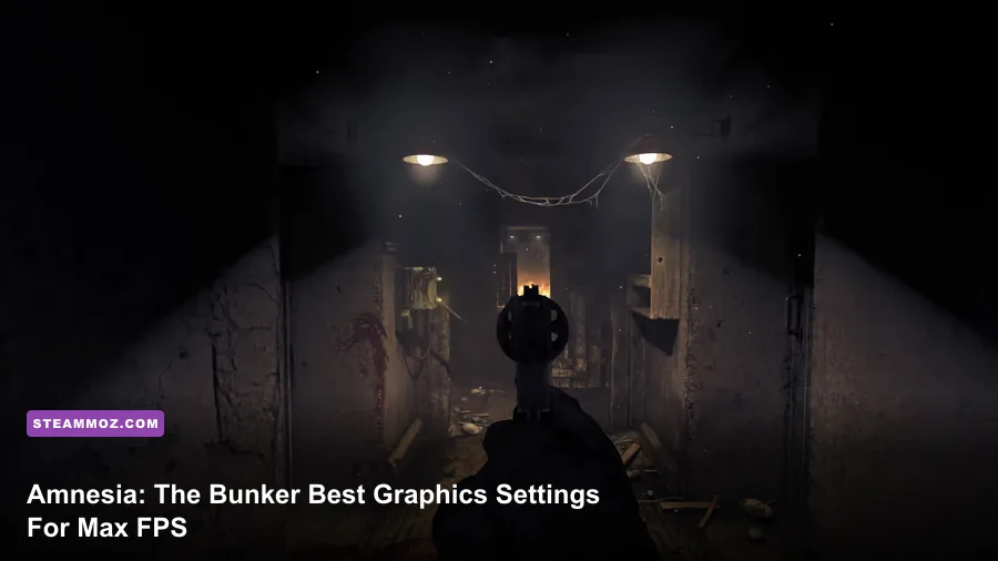 Amnesia The Bunker player exploring dark WWI bunker corridor with flashlight
