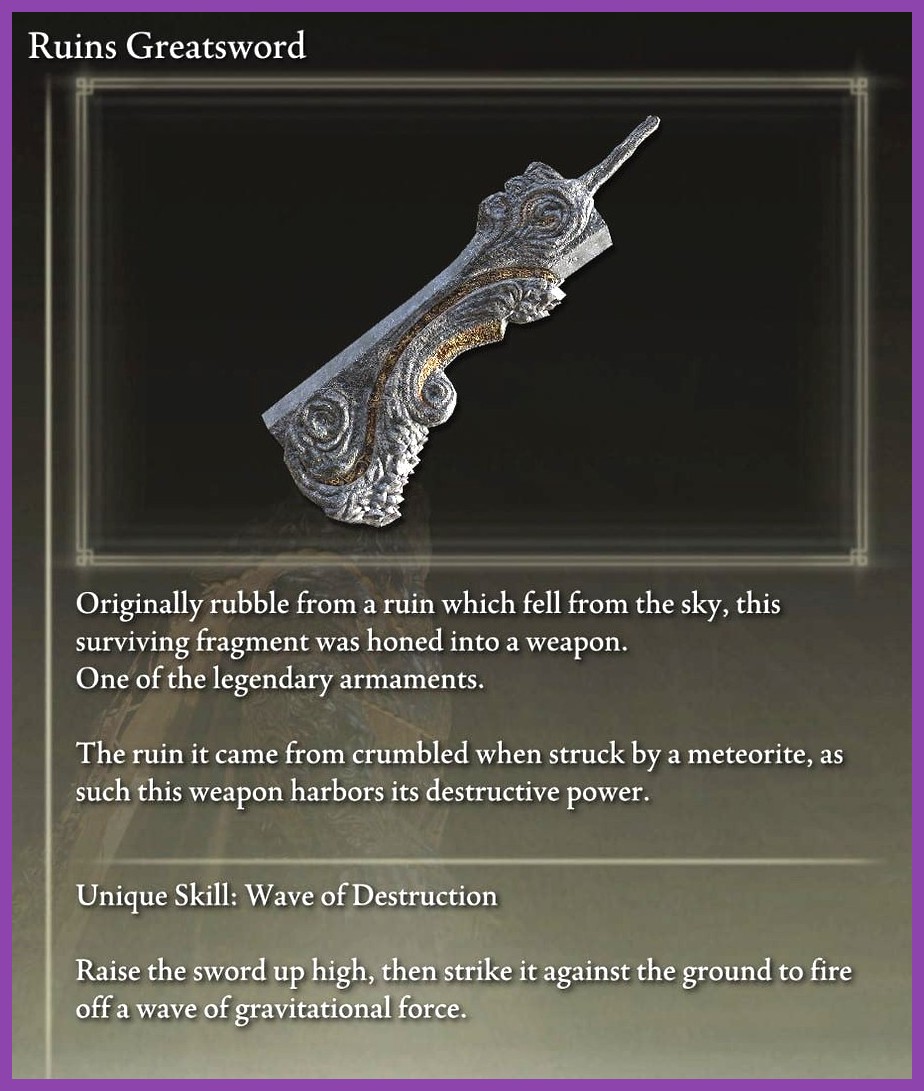 Side quest delivering a legendary weapon