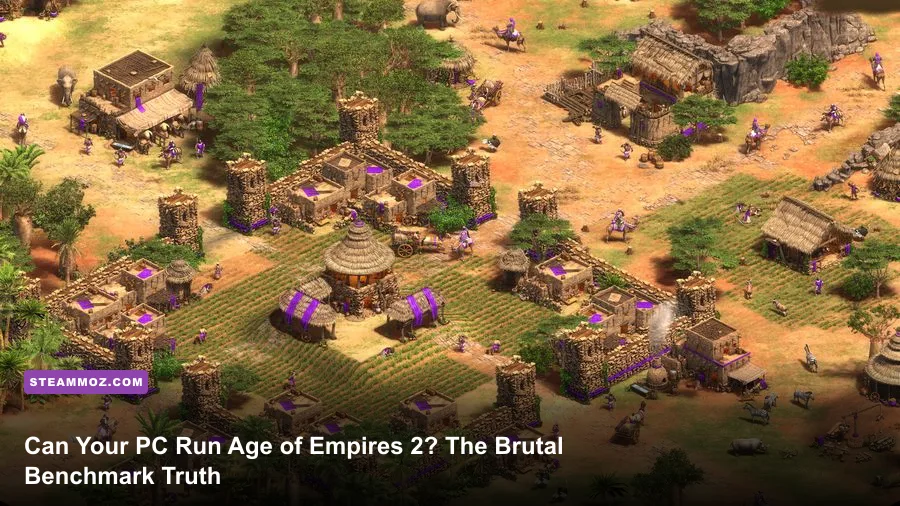 Massive siege battle in Age of Empires 2 Definitive Edition showing armies clashing outside castle walls