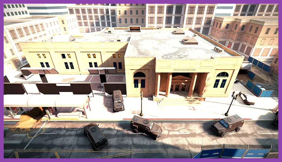 Rainbow Six Mobile operators defending the objective on the Bank map