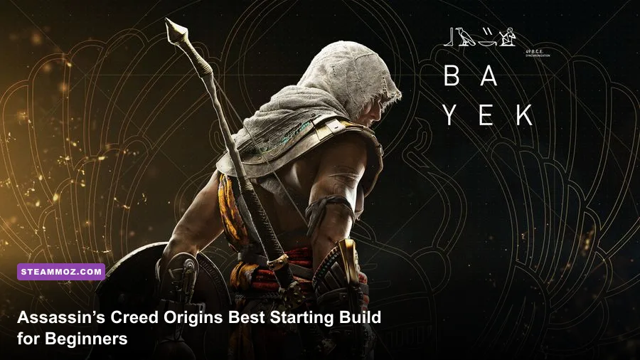 Bayek standing in the Egyptian desert in Assassin's Creed Origins