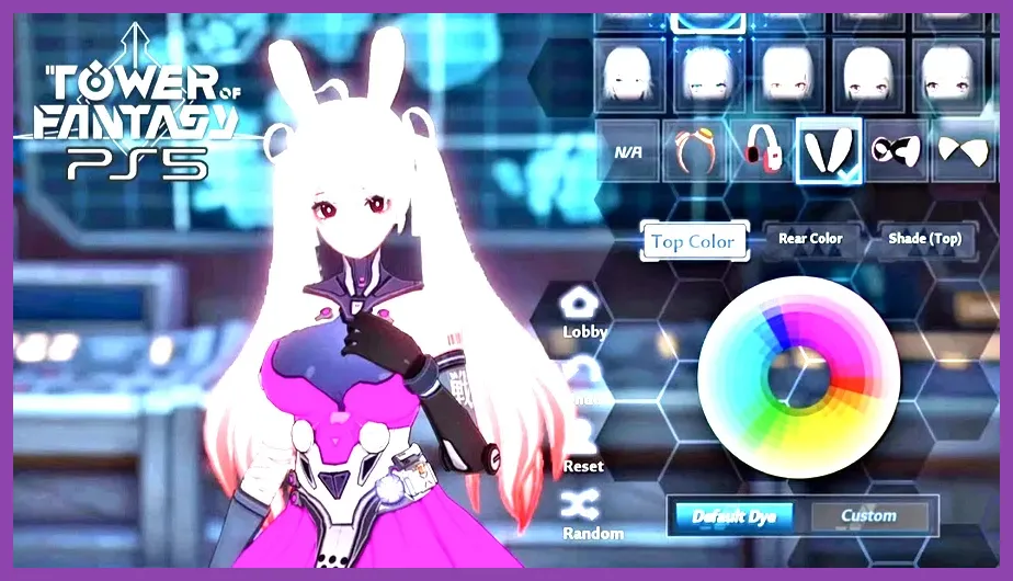 Detailed anime character creation suite in Tower of Fantasy