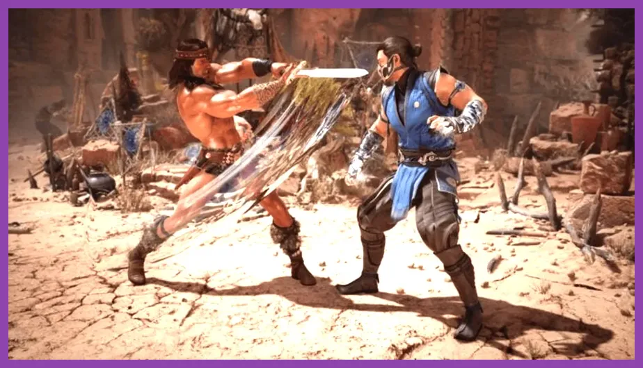 Quick tips overlay showing how to get legendary weapons fast in Mortal Kombat 1