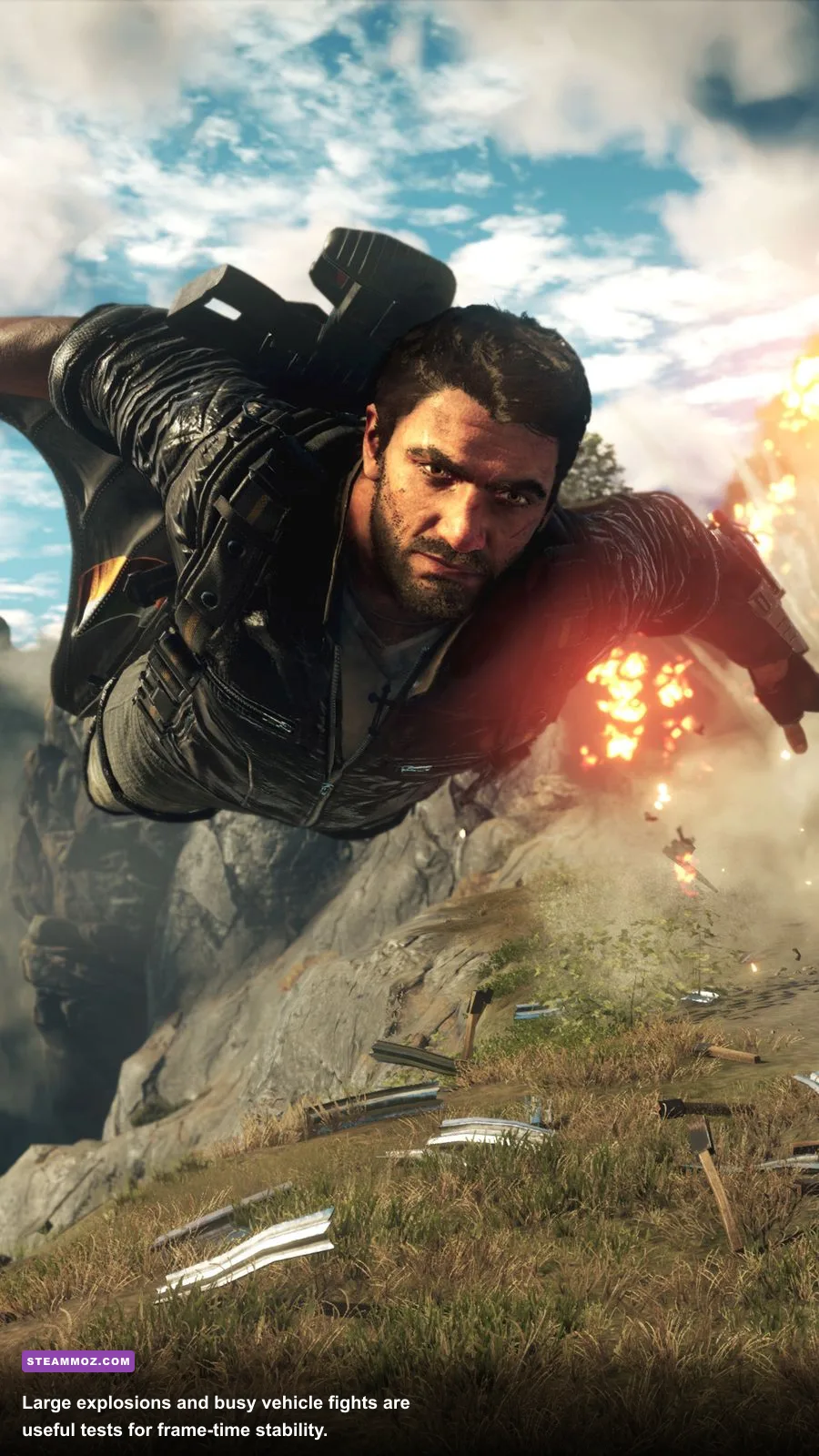 Vehicle combat and explosions during Just Cause 4 Reloaded gameplay
