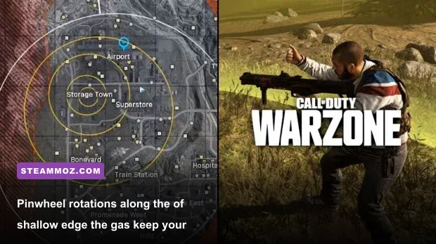 Warzone minimap and gas ring collapse showing strategic rotation paths