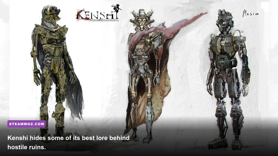 Kenshi Skeleton exploring an ancient workshop