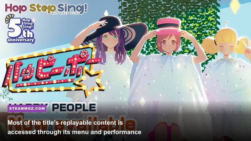 Hop Step Sing Happy People menu and playback interface on Steam