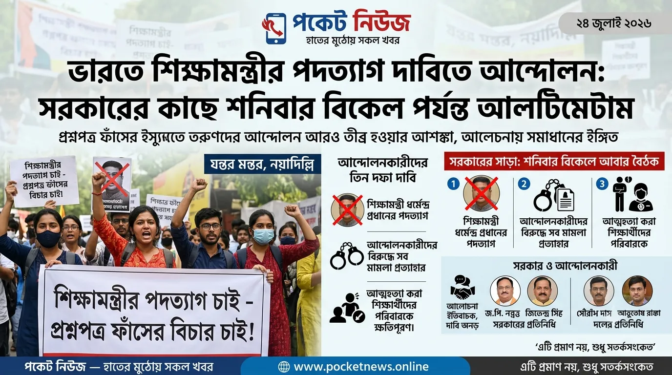 ভারতে শিক্ষামন্ত্রীর পদত্যাগ দাবিতে আন্দোলন: সরকারের কাছে শনিবার বিকেল পর্যন্ত আলটিমেটাম ভারতে শিক্ষামন্ত্রীর পদত্যাগ দাবিতে আন্দোলন: সরকারের কাছে শনিবার বিকেল পর্যন্ত আলটিমেটাম