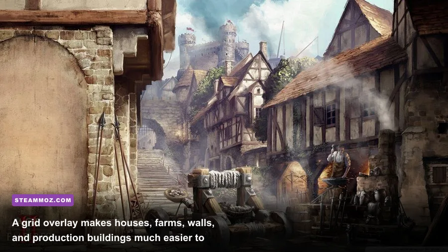 Age of Empires II Definitive Edition grid overlay helping with building placement