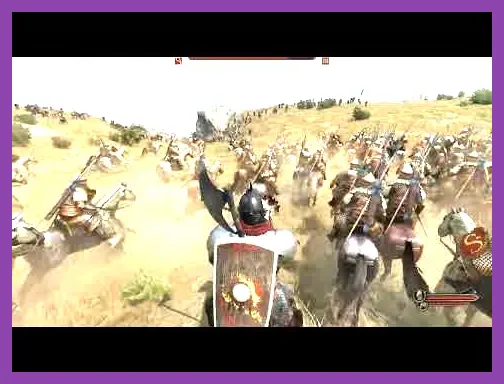 Heavy cavalry charge led by a combat companion captain in Bannerlord
