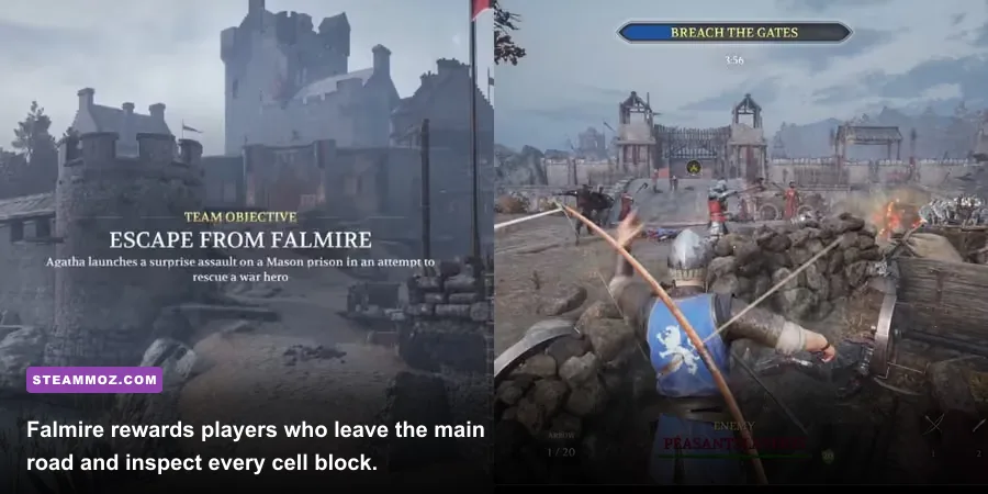 Prison courtyard and bridge from Escape from Falmire in Chivalry 2
