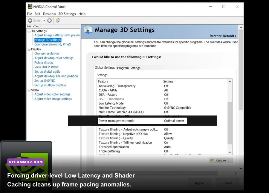 NVIDIA Control Panel custom 3D profile for PC Android emulation
