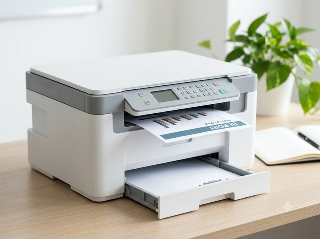 Teknisi sedang memperbaiki printer