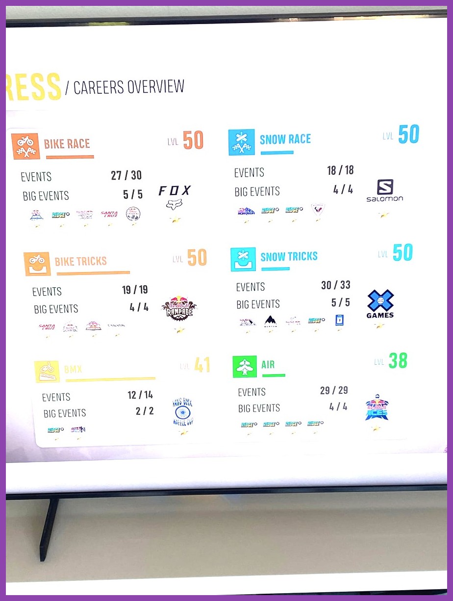 Riders Republic sponsor contracts screen showing available contracts and reward progression