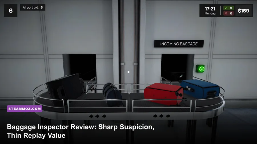 Baggage Inspector inspecting luggage at an airport security desk