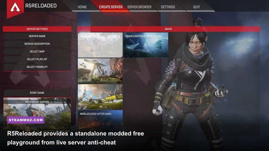 R5Reloaded custom client running Flowstate Aim Trainer inside the Apex Legends engine