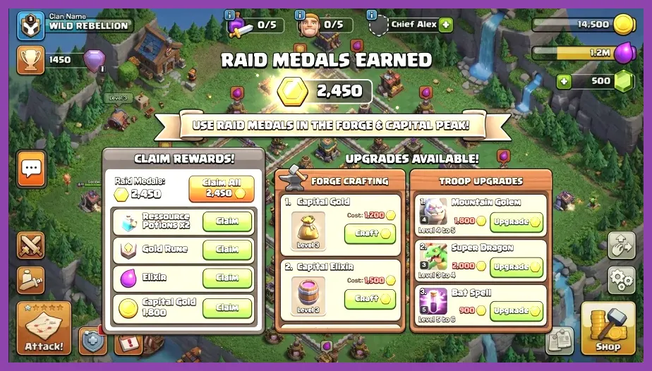 Clash of Clans clan capital raids