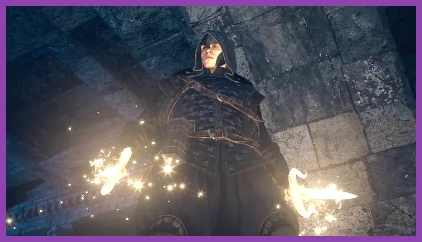 Thief vocation Arisen showcasing Heaven's Key holy daggers in Dragon's Dogma 2 combat