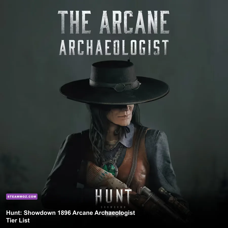 Hunt Showdown 1896 Arcane Archaeologist hunter exploring a dark swamp compound