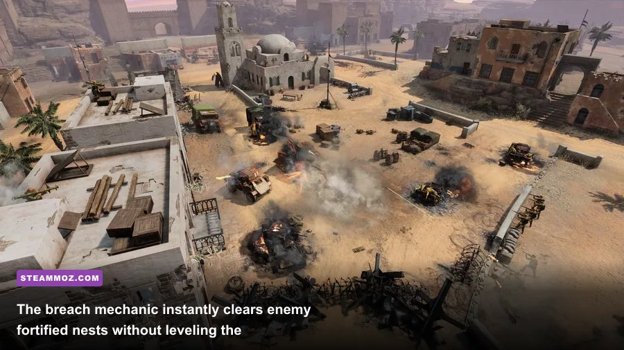 Engineers using the breach ability against garrisoned troops in an Italian stone villa