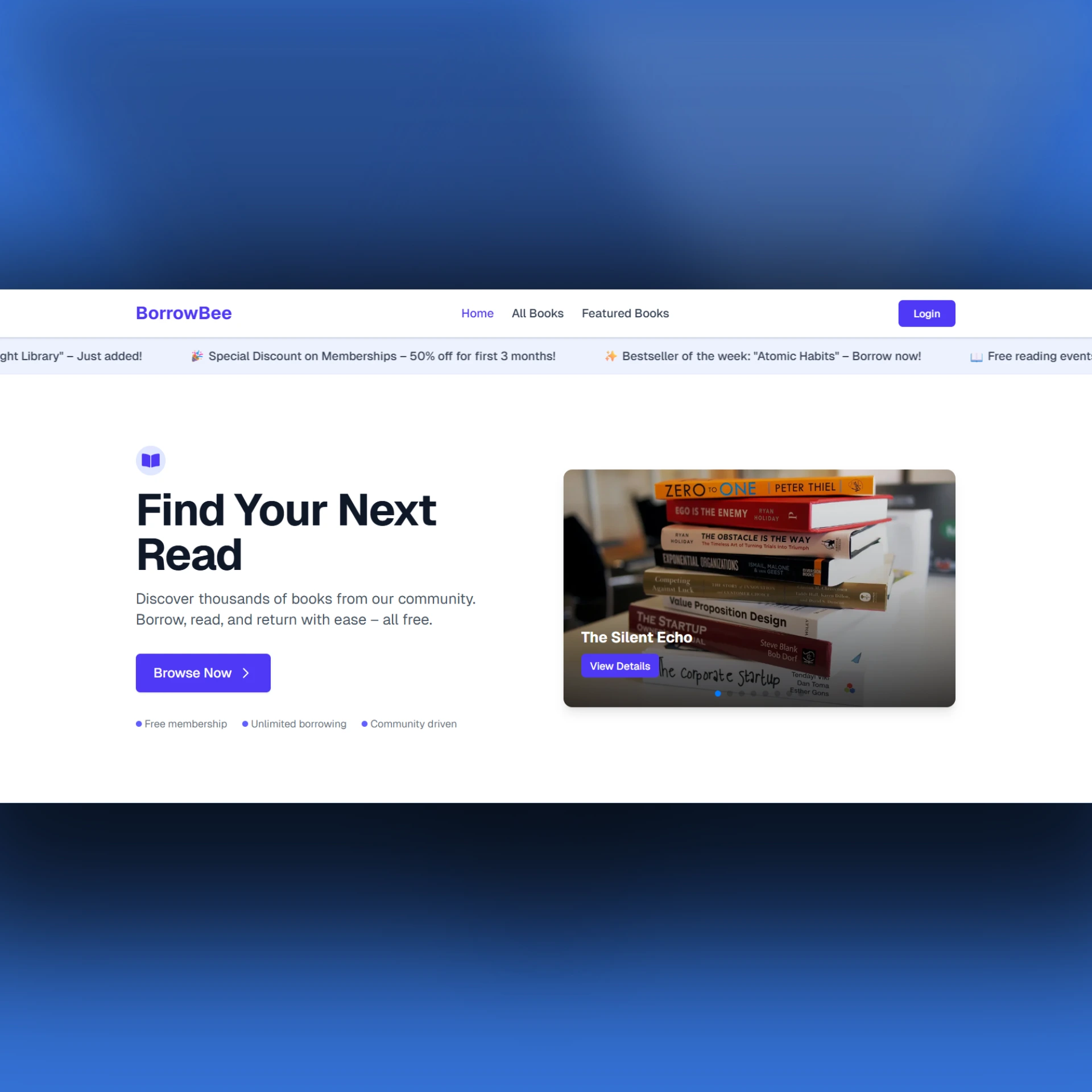 Borrow Bee — Online Book Borrowing Platform