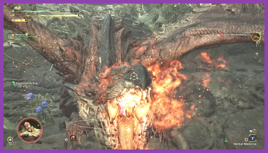 Close-up of Rathalos Plate material in Monster Hunter Wilds