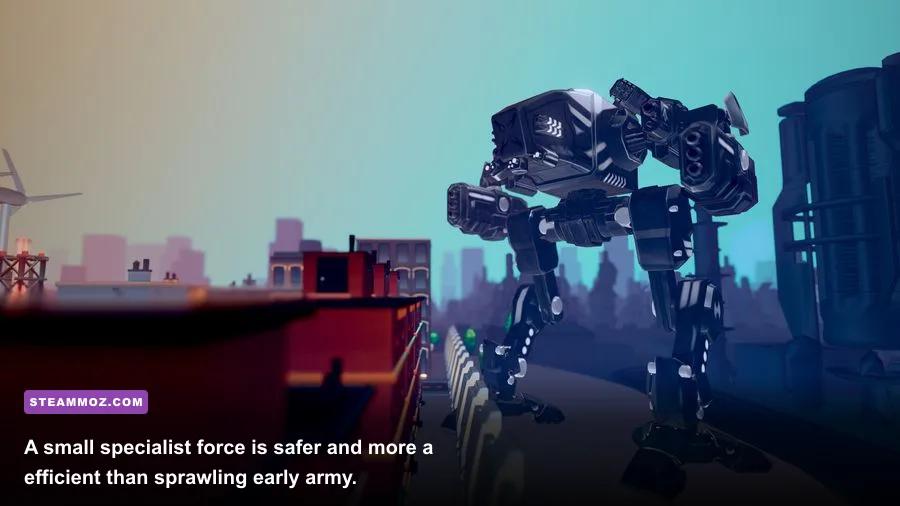 Heart of the Machine combat machines fighting human forces in a city