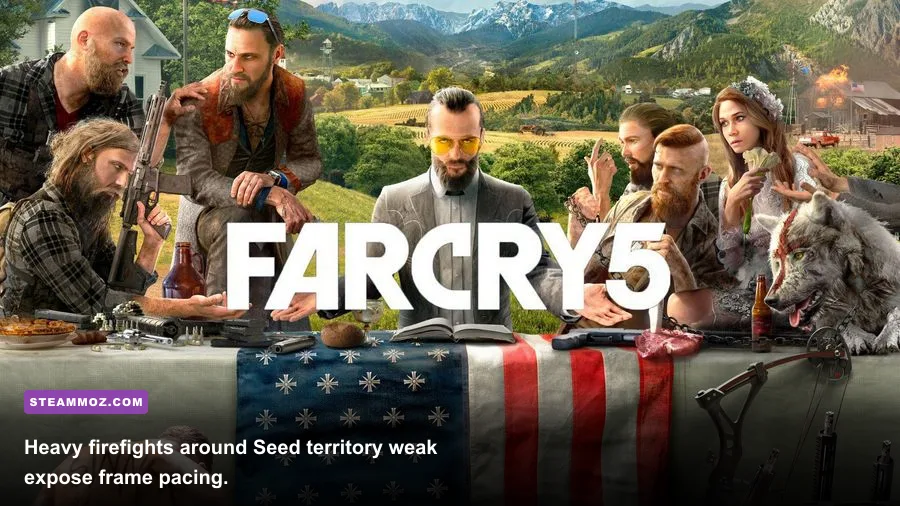 John Seed encounter from Far Cry 5 displayed on a gaming PC