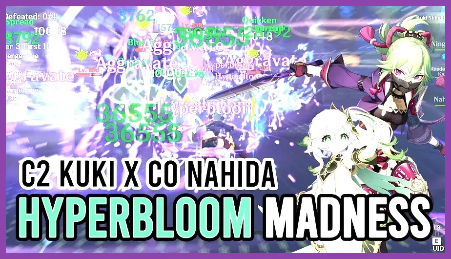 Hyperbloom reaction targeting enemies in Genshin Impact