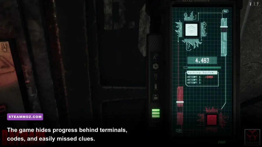 Daymare 1998 laboratory keypad puzzle and locked door