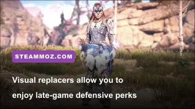 Aloy wearing an upgraded custom variant of the Shield-Weaver armor