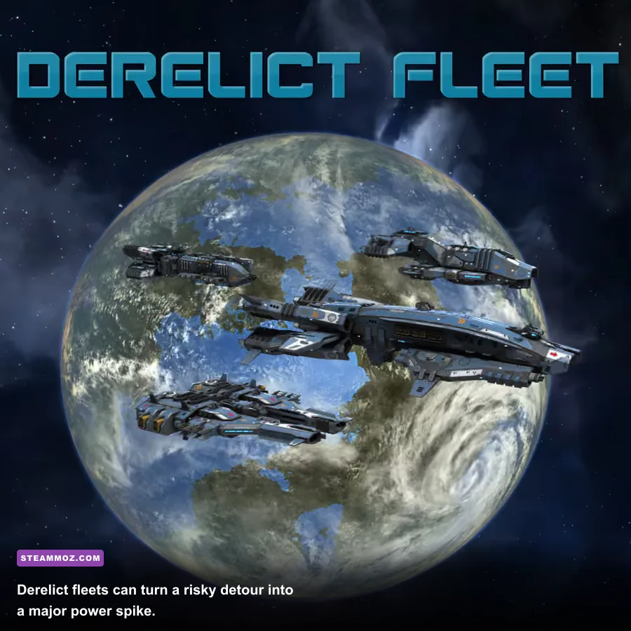 AI War 2 derelict ships and salvage fleet near a star system