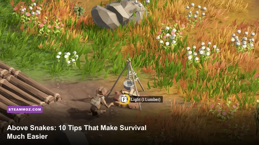 Above Snakes survivor exploring a floating island in the post-apocalyptic world