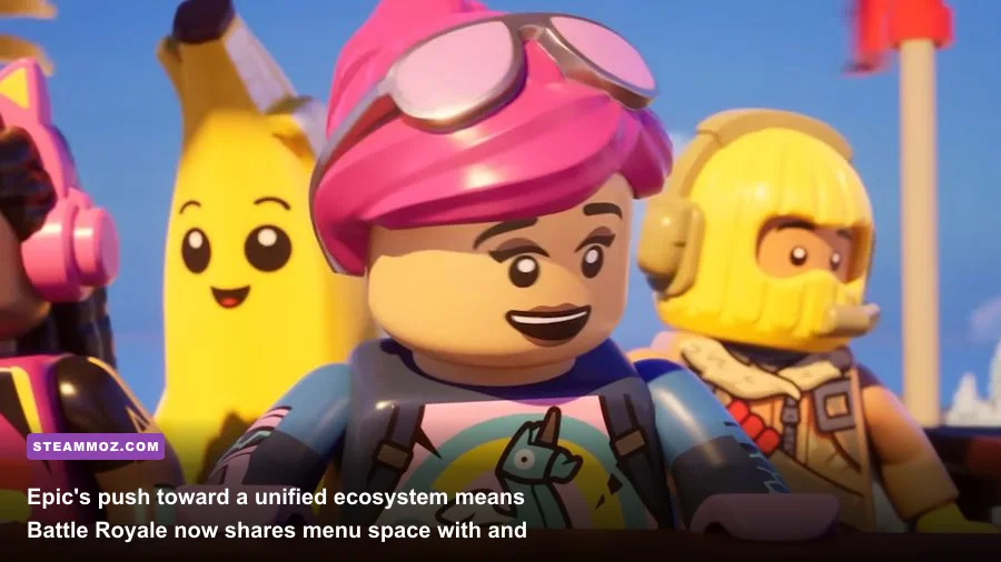 Main menu showing Lego Fortnite, Festival, and Battle Royale modes
