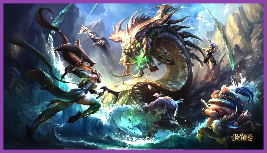 League of Legends team fighting epic monsters