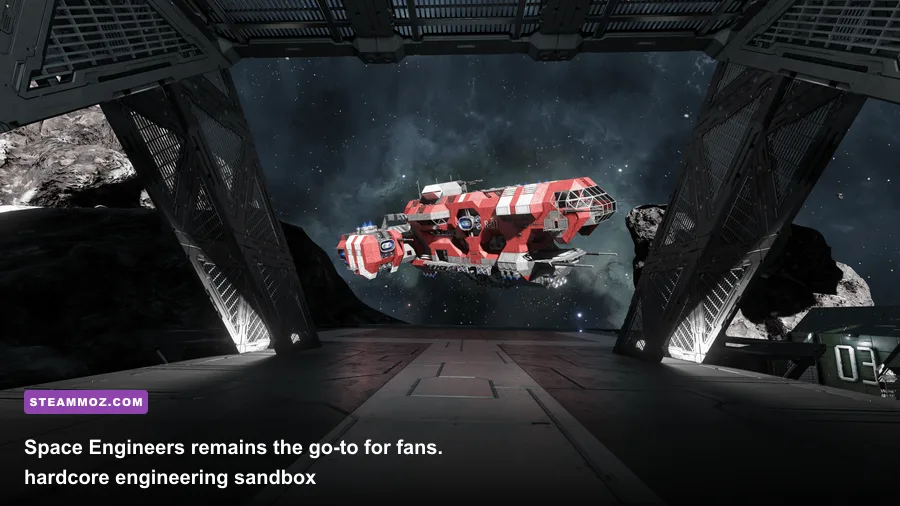 Massive player-built spaceship in Space Engineers