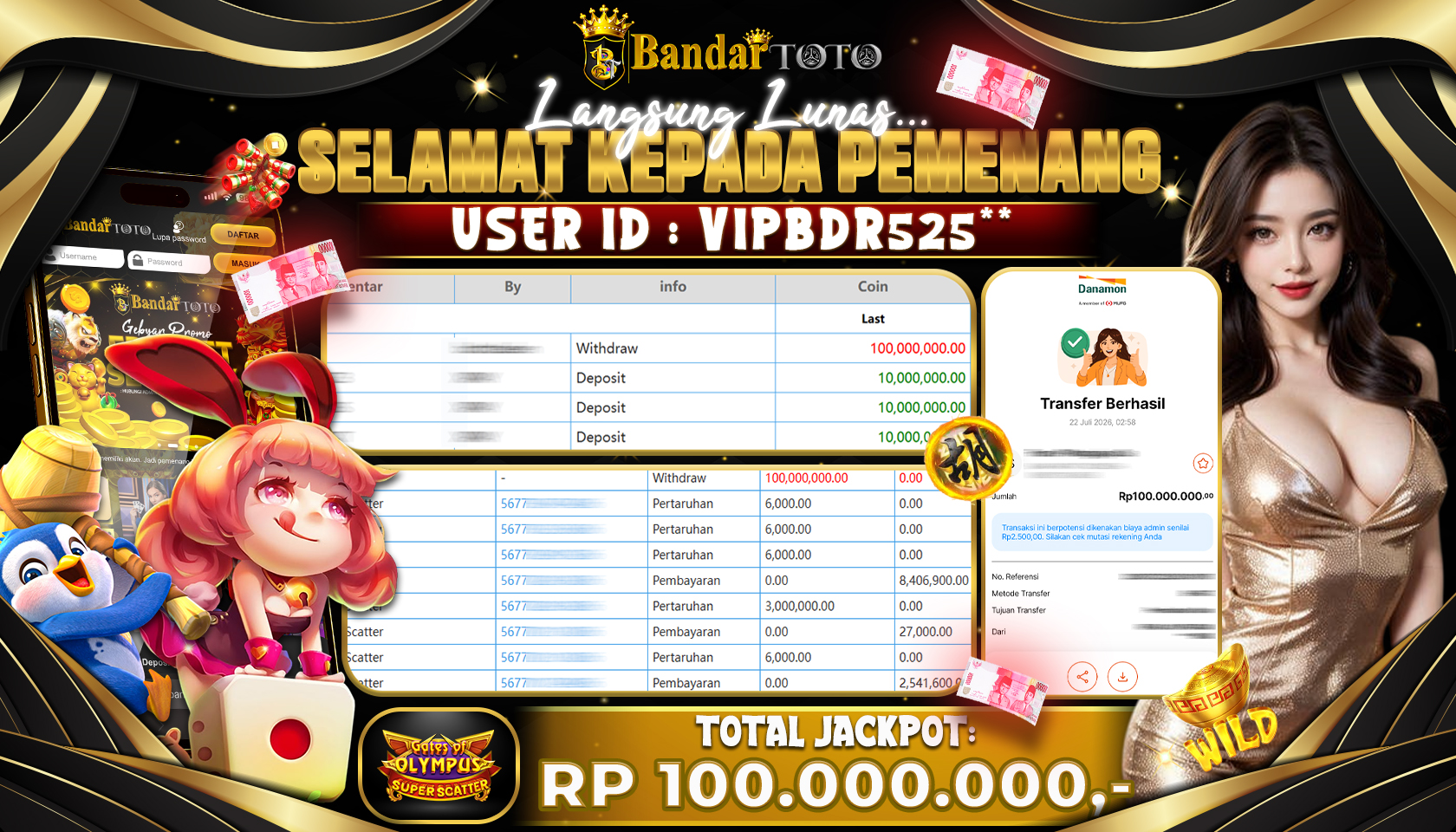 BANDARTOTO JACKPOT PP-GATES OF OLYMPUS 100 JUTA DIBAYAR LUNAS,-