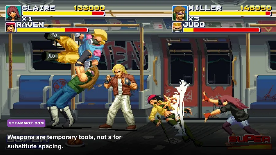 Final Vendetta player using a baseball bat against street enemies