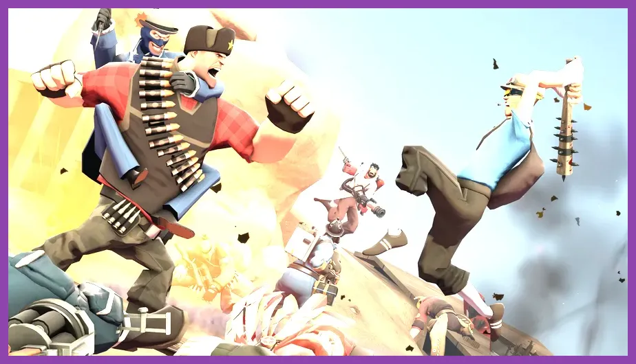 TF2 Medic healing a Heavy with Kritzkrieg