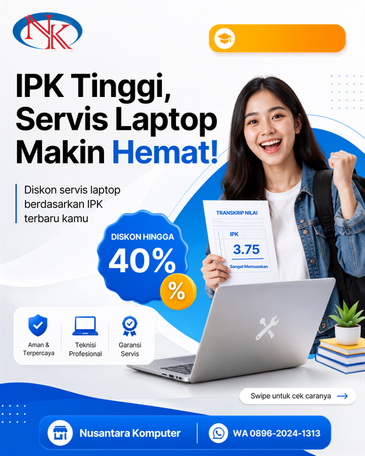 Diskon Servis Laptop Undip Tembalang Sesuai IPK Terbaru