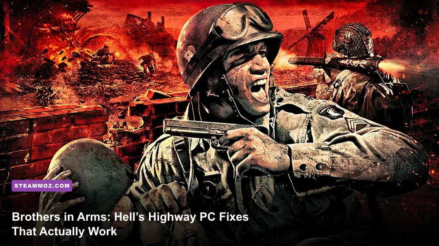 Brothers in Arms Hell's Highway soldiers advancing through a battlefield
